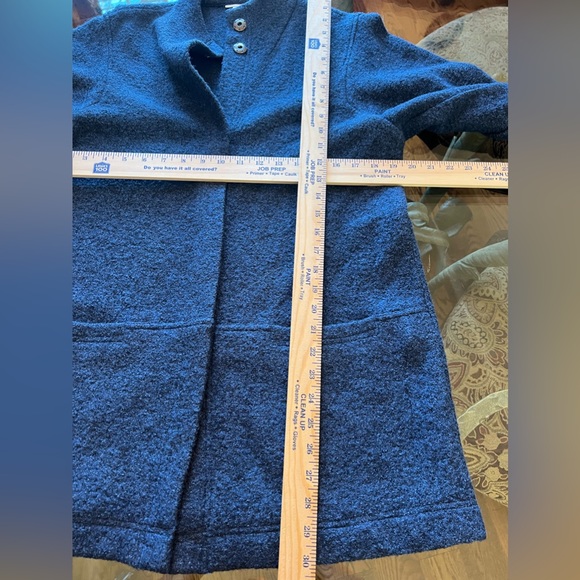 Pure Jill J. Jill Snap Front 3/4 Length Blue Marled Wool Blend Jacket Size XS - Picture 8 of 9